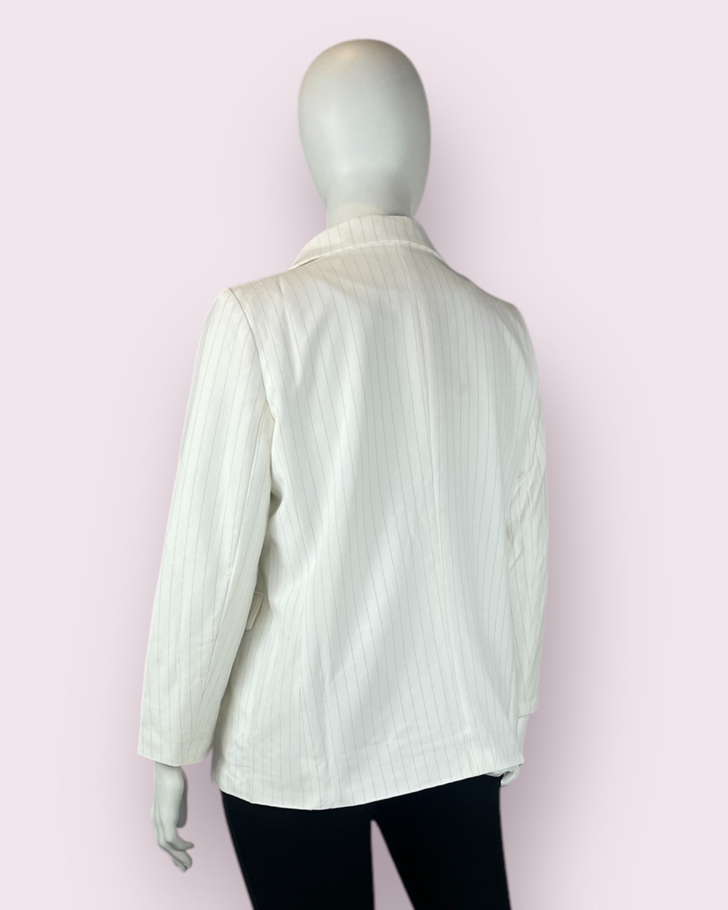 Eve Pin Stripe Blazer - White