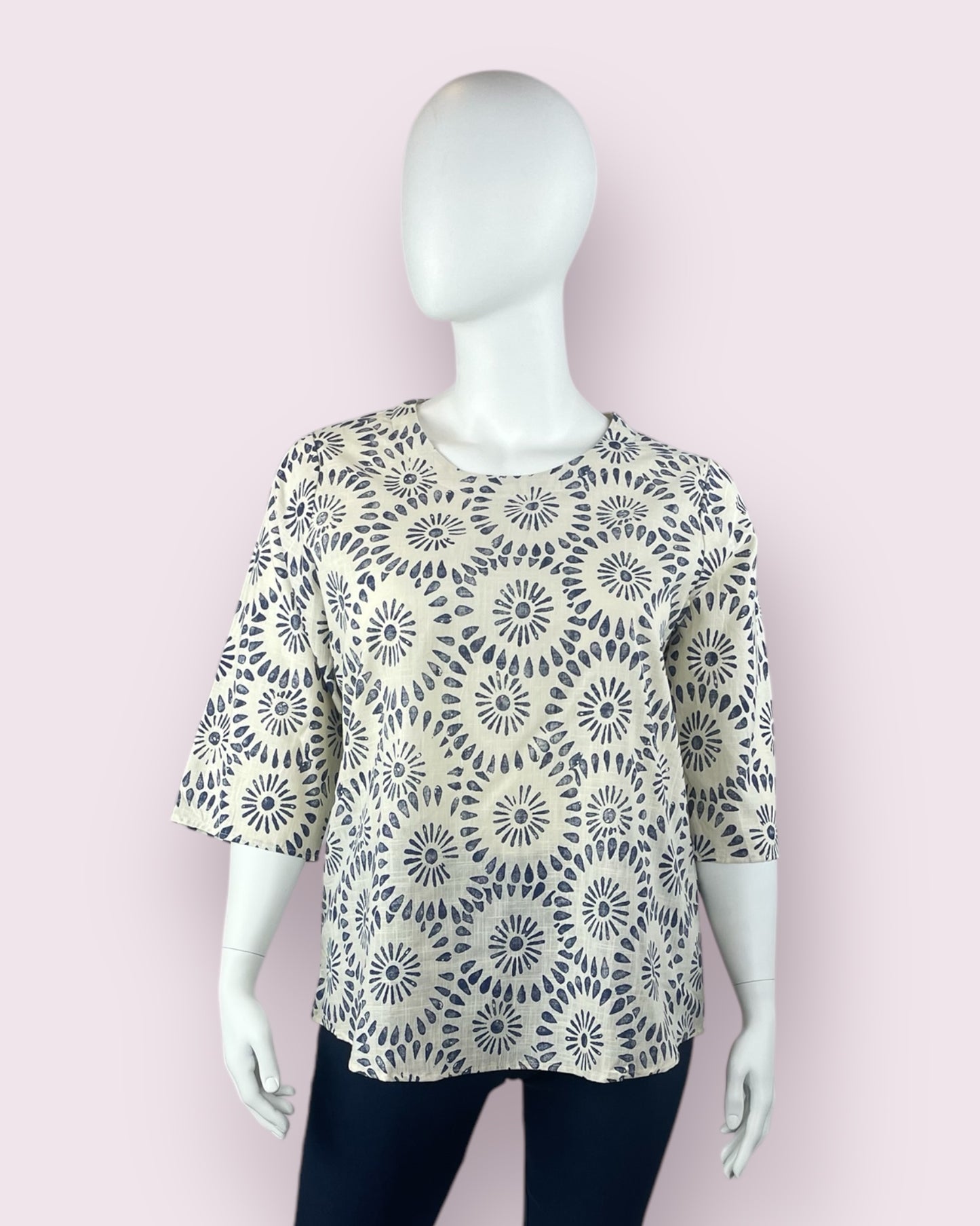 Ayla Printed Top - Blue
