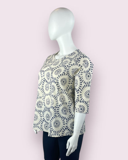 Ayla Printed Top - Blue